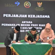 Danrem 031/WB Laksanakan Penandatanganan Perjanjian Kerja Sama Dengan BKKBN Dan Baznas Provinsi Riau