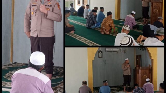 Sholat Jum'at Keliling, Kapolsek Minas Cooling System di Masjid Al Istiqomah Mandiangin