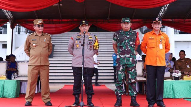 Ikuti Apel Kesiapsiagaan Bencana, Kapolres Siak AKBP Asep Sujarwadi : "Demi Keamanan Pilkada, Pindahkan TPS yang Berpotensi Terdampak Banjir"