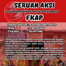 Forum Komunikasi Aktivis Pekanbaru Akan Gelar Aksi Demonstrasi Besok, Meminta KAJATI Riau Periksa KADIS Pariwisata Provinsi Riau