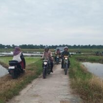 Lewati persawahan Polsek Sabakauh Sambangi Warga Sampaikan Pesan Pemilu Damai