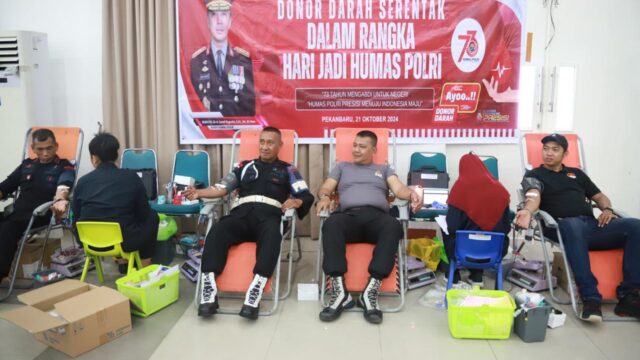 Peringati HUT ke-73 Humas Polri, Polda Riau Gelar Donor Darah