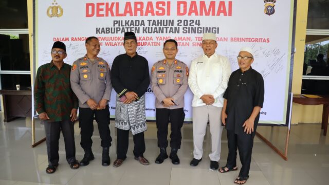 Polres Kuansing Gelar Deklarasi Damai Pilkada Serentak 2024 Komitmen Bersama Wujudkan Pemilihan Aman dan Kondusif