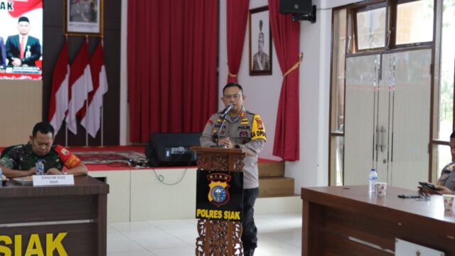 Polres Siak Gelar Rakor Lintas Sektoral Pengamanan Rapat Terbuka Pilkada Serentak dan Distribusi Logistik di Kabupaten Siak