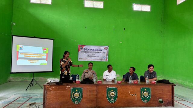 Polsek Sabak Auh Gelar Sosialisasi dan Penyuluhan Narkoba di Kampung Selat Guntung