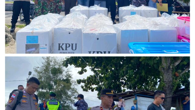 Pergeseran Kotak Suara Dari PPK Kecamatan Menuju KPU Talaud Dikawal Ketat Kapolsek Lirung