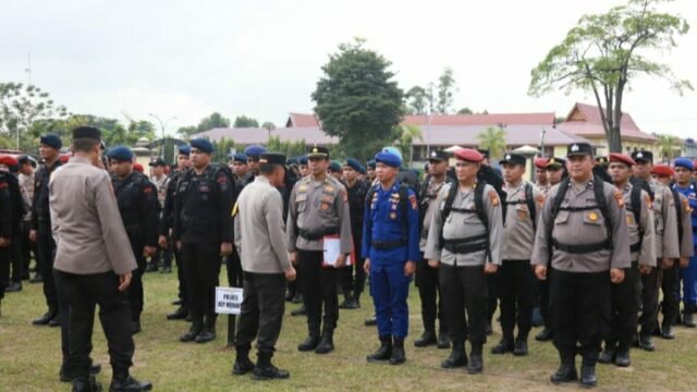 Polda Riau Melaksanakan Apel Pengecekan Personil PAM TPS ,Siap sukseskan Pilkada Riau 2024