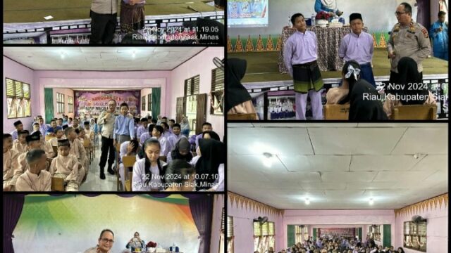 Gencarkan Sosialisasi Bahaya Narkoba Dan Cegah Bullying, Kapolsek Minas Hadir di SMPN 4 Minas
