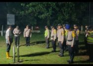 Pastikan Kotak Suara Aman,Kaur Bin Ops Sat Lantas Polres Muaro Jambi Cek Personil Di Aula Kantor Kecamatan Kumpeh