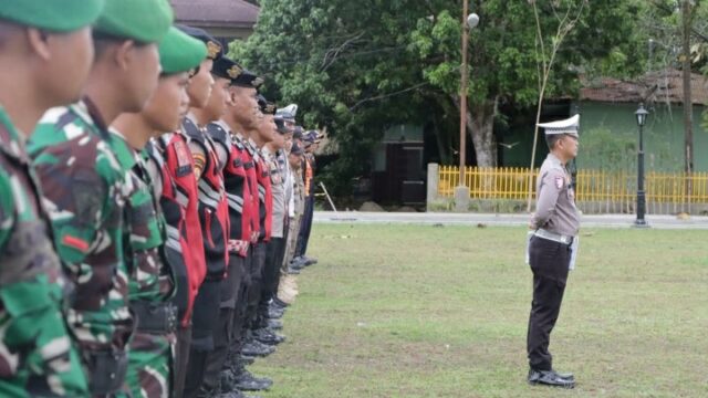 Apel Gabungan Dalam Rangka Patroli Skala Besar, Polres Siak Perketat Keamanan di Objek Objek Vital Pilkada