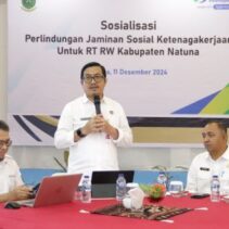 Perkuat Perlindungan Kerja di Lingkungan Masyarakat, Pemkab Gelar Sosialisasi Perlindungan Jamsostek untuk RT RW