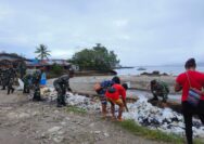 Mendapatkan Apresiasi Warga Kodim 1312/Tld, Peringati Hari Juang TNI-AD Laksanakan Karya Bakti Pembersihan Pasar Beo