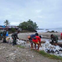 Mendapatkan Apresiasi Warga Kodim 1312/Tld, Peringati Hari Juang TNI-AD Laksanakan Karya Bakti Pembersihan Pasar Beo