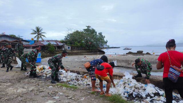 Mendapatkan Apresiasi Warga Kodim 1312/Tld, Peringati Hari Juang TNI-AD Laksanakan Karya Bakti Pembersihan Pasar Beo