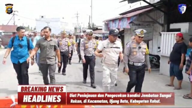 Dirlantas Polda Riau & PUPR Provinsi Riau Cek Kondisi Jembatan Sungai Rokan