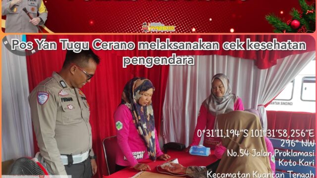Polres Kuansing Laksanakan Pengecekan Kesehatan Pengendara Dalam Rangka Operasi Lilin LK 2024