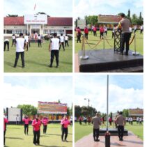 Menjaga Kebugaran Tubuh Personel Polres Kepulauan Talaud Dan Bhayangkari Laksanakan Olahraga Bersama
