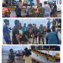 Garda Terdepan Babinsa Koramil 1312/07 Membantu Warga Naik/Turun Dermaga Diwilayah Perbatasan Miangas