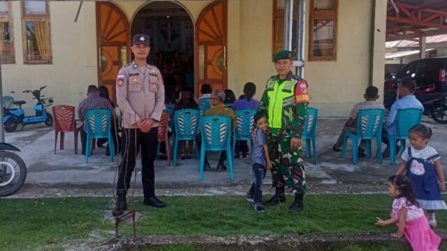 Polsek Lirung Bersama Koramil Patroli Ke Sejumlah Tempat Ibadah Guna Berikan Rasa Aman Bagi Warga Saat Beribadah