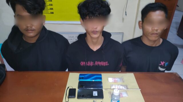 Polsek Sabak Auh Ungkap Kasus Narkotika Jenis Shabu, Amankan Tiga Tersangka