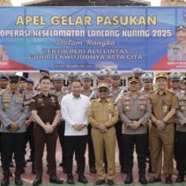 Polre Siak Mengadakan Apel Gelar Pasukan Operasi Keselamatan Lancang Kuning 2025 di Mapolres Siak