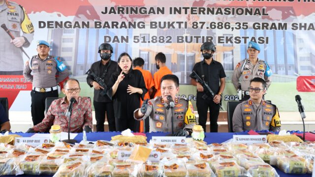 Polda Riau Ungkap Narkoba Jaringan Internasional 