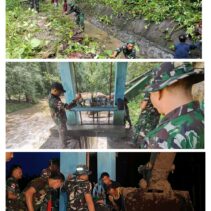 Anggota Kodim 1312/Tld Laksanakan Perbaikan Bendungan Sungai Di Desa Ambela Guna mengairi Sawah Demi Mendukung Program Swasembada Pangan Nasional