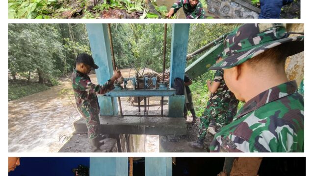 Anggota Kodim 1312/Tld Laksanakan Perbaikan Bendungan Sungai Di Desa Ambela Guna mengairi Sawah Demi Mendukung Program Swasembada Pangan Nasional