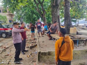 Mudik Aman Keluarga Nyaman Di Sosialisasikan Polres Kepulauan Talaud Melalui Kapolsek Melonguane IPTU Kris Laruanaung M. Pdk