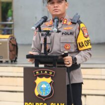 Polres Siak Gelar Apel Siaga di Lapangan Siak Bermadah, Menjelang Rapat Pleno PSU di Kabupaten Siak
