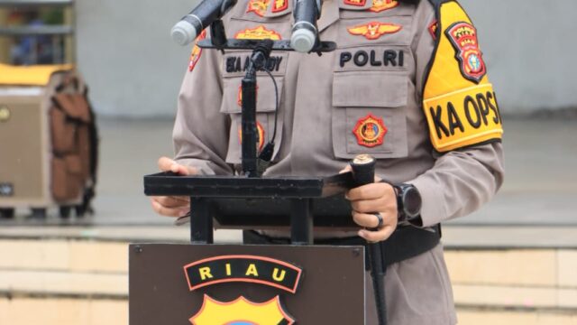 Polres Siak Gelar Apel Siaga di Lapangan Siak Bermadah, Menjelang Rapat Pleno PSU di Kabupaten Siak