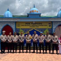 Wakapolres Siak Sambut Tim Pengawasan Operasi Ketupat 2025 di Pos Pam Terpadu Polsek Siak