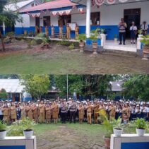 Kapolsek Lirung IPDA. E.V. Gagola Bertindak Sebagai Pembina Upacara Berikan Himbauan Kamtibmas Pada Siswa-Siswi SMP Negeri 2 Lirung Di Moronge