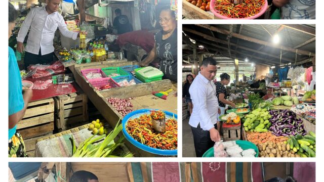 Memastikan Stabilitas Harga Dan Ketersediaan Bahan Pokok, Satuan Reskrim Polres Kepulauan Talaud Lakukan Pemantauan Di Pasar Melonguane