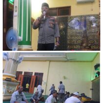 Bulan Ramadhan, Kasat Reserse Narkoba IPTU Yulham Azhar.SH Sampaikan Himbauan Kamtibmas Di Masjid Jabal Rahmah Melonguane