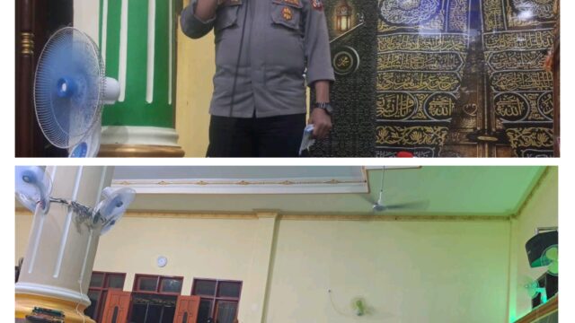 Bulan Ramadhan, Kasat Reserse Narkoba IPTU Yulham Azhar.SH Sampaikan Himbauan Kamtibmas Di Masjid Jabal Rahmah Melonguane