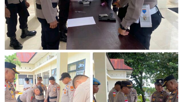 Kabag Logistik AKP. Desberti Polii. SH. Pimpin Kegiatan Penarikan Senpi Organik Polri Di Dampingi Kasi Propam Serta Di Awasi Waka Polres Talaud