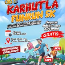Dalam Upaya Meningkatkan Kesadaran Masyarakat Terhadap Bahaya Kebakaran Hutan Dan Lahan (karhutla), Polres Indragiri Hilir Menggelar Acara Bertajuk KARHUTLA FUN RUN 2025.