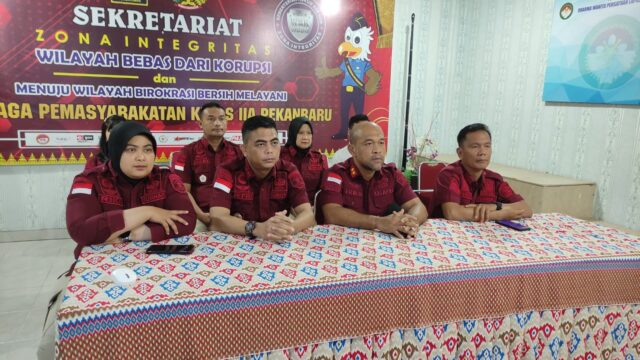 Semangat Baru Pasca Idul Fitri, Lapas Pekanbaru Ikuti Halal Bihalal Bersama Dirjenpas