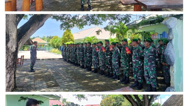 Apel Pelepasan Cuti Gelombang Dua Di Pimpin Oleh Pasi Ops Kapten Kav Hendra B.Y Welan, Bagi Prajurit Kodim 1312/Talaud