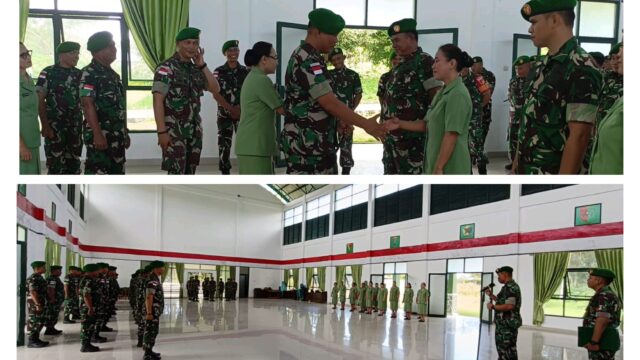 Terima Kenaikan Pangkat 12 Personil Kodim 1312/Talaud Di Aula Makodim