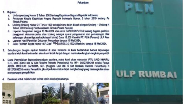Manager PLN RUMBAI Terindikasi KKN, Minta Kajati Riau Usut Tuntas !
