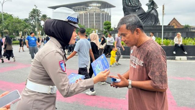 Dirlantas Polda Riau Sosialisasi Kamseltibcarlantas di Car Free Day