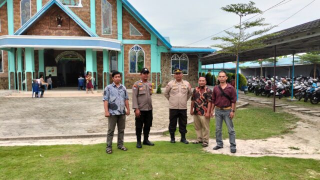Polsek Tualang Amankan Ibadah Kenaikan Isa Al-Masih di Sejumlah Gereja