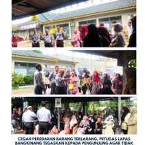 KA. KPLP DAN KASI KAMTIB LAPAS BANGKINANG SOSIALISASIKAN TENTANG LARANGAN MEMBAWA BARANG TERLARANG KE DALAM LAPAS KEPADA PENGUNJUNG