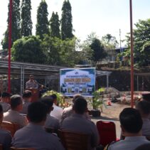 Canangkan Pembangunan Masjid Polres Tanah Datar, Kapolres Bersama PJU dan Personil Lakukan Peletetakan Batu Pertama
