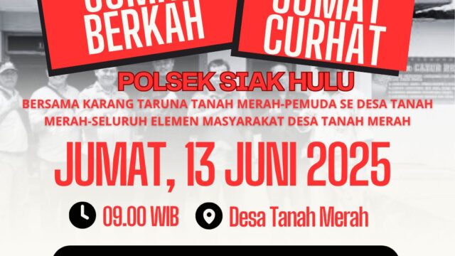 Polsek Siak Hulu dan Karang Taruna Tanah Merah Bersama Elemen Masyarakat Gelar Pembagian Sembako 