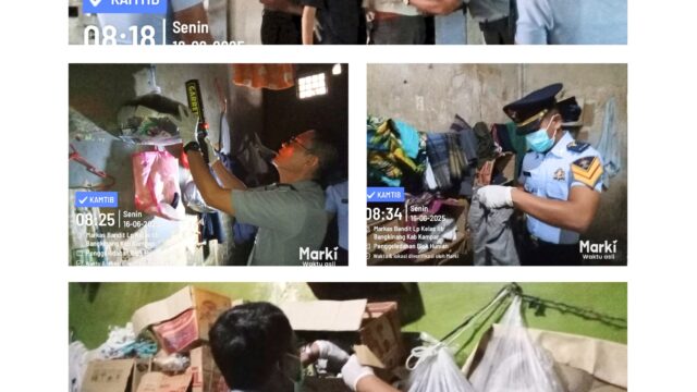 CIPTAKAN LAPAS AMAN DAN TERTIB : PETUGAS LAPAS BANGKINANG RUTIN LAKSANAKAN RAZIA KAMAR WARGA BINAAN