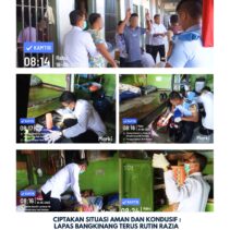 CIPTAKAN SITUASI AMAN DAN KONDUSIF : LAPAS BANGKINANG TERUS RUTIN RAZIA KAMAR HUNIAN WARGA BINAAN