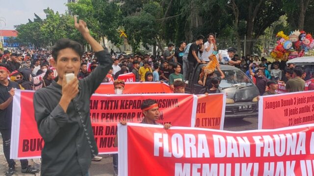 TNTN Adalah Paru-Paru Riau, Ribuan Mahasiswa dan Ratusan Laskar Melayu Kampanye Akbar Selamatkan TNTN